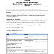 ESI-100 Lock-out Tag-out procedure NL offshore HV-installations 2022-04-15