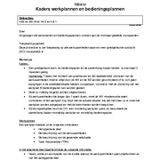 TIB-012 Kaders werkplannen en bedieningsplannen