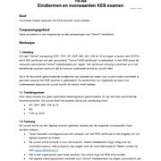 TIB-008 Eindtermen en voorwaarden KEB examen